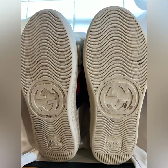 Gucci Kids Shoes with Red, Blue, and Cream Bows